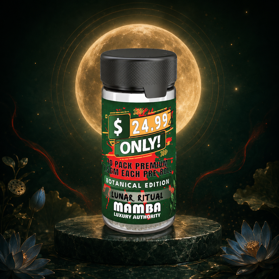 24.99 Lunar Ritual Botanical Pre-rolls | THC-Free Full Spectrum Botanical Blend | Mamba Botanicals