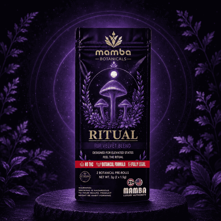 Mamba Ritual Velvet Blend Botanical Pre-rolls | THC-Free Full Spectrum Botanical Blend | Mamba Botanical