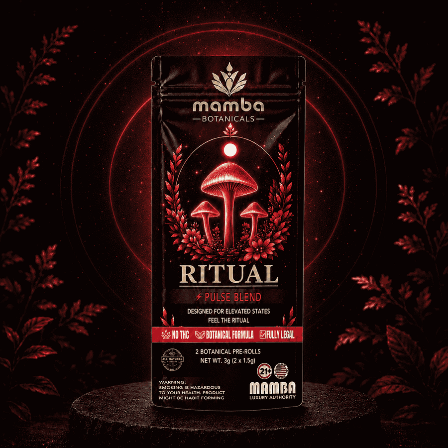 Mamba Ritual Pulse Blend Botanical Pre-rolls | THC-Free Full Spectrum Botanical Blend | Mamba Botanical