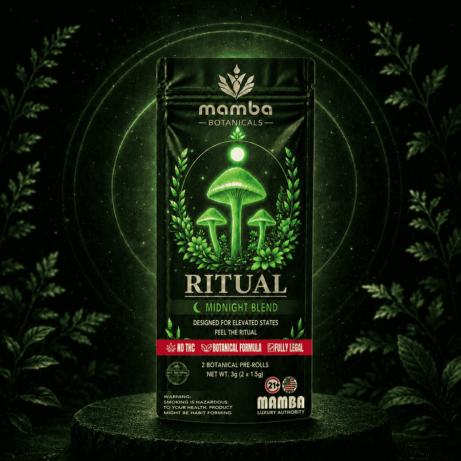 Mamba Midnight Blend Botanical Pre-rolls | THC-Free Full Spectrum Botanical Blend | Mamba Botanical