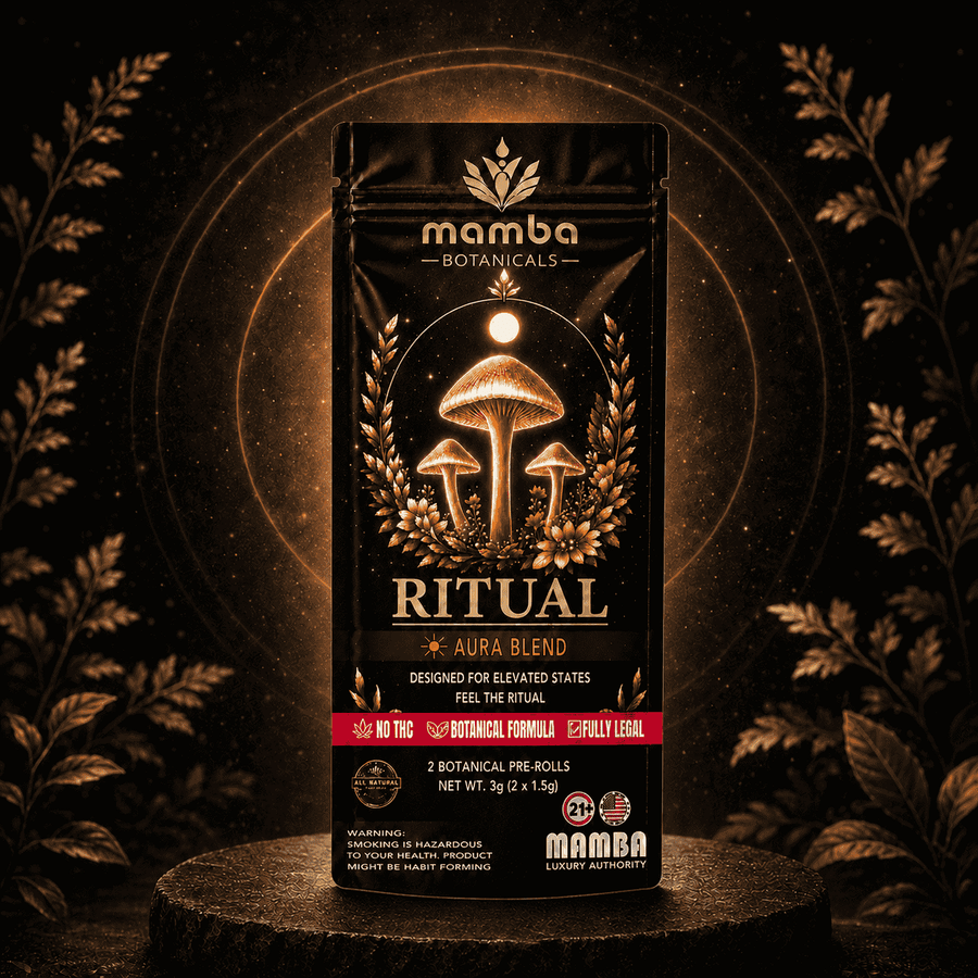 Mamba Ritual Aura Blend Botanical Pre-rolls | THC-Free Full Spectrum Botanical Blend | Mamba Botanical