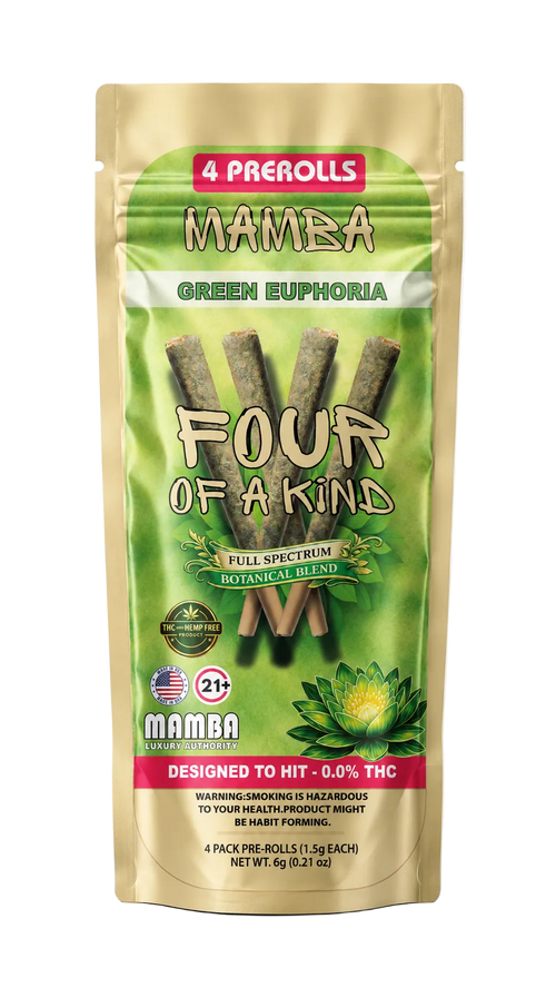 Blue Euphoria Botanical Prerolls | THC-Free Full Spectrum Botanical Blend | Mamba Botanicals