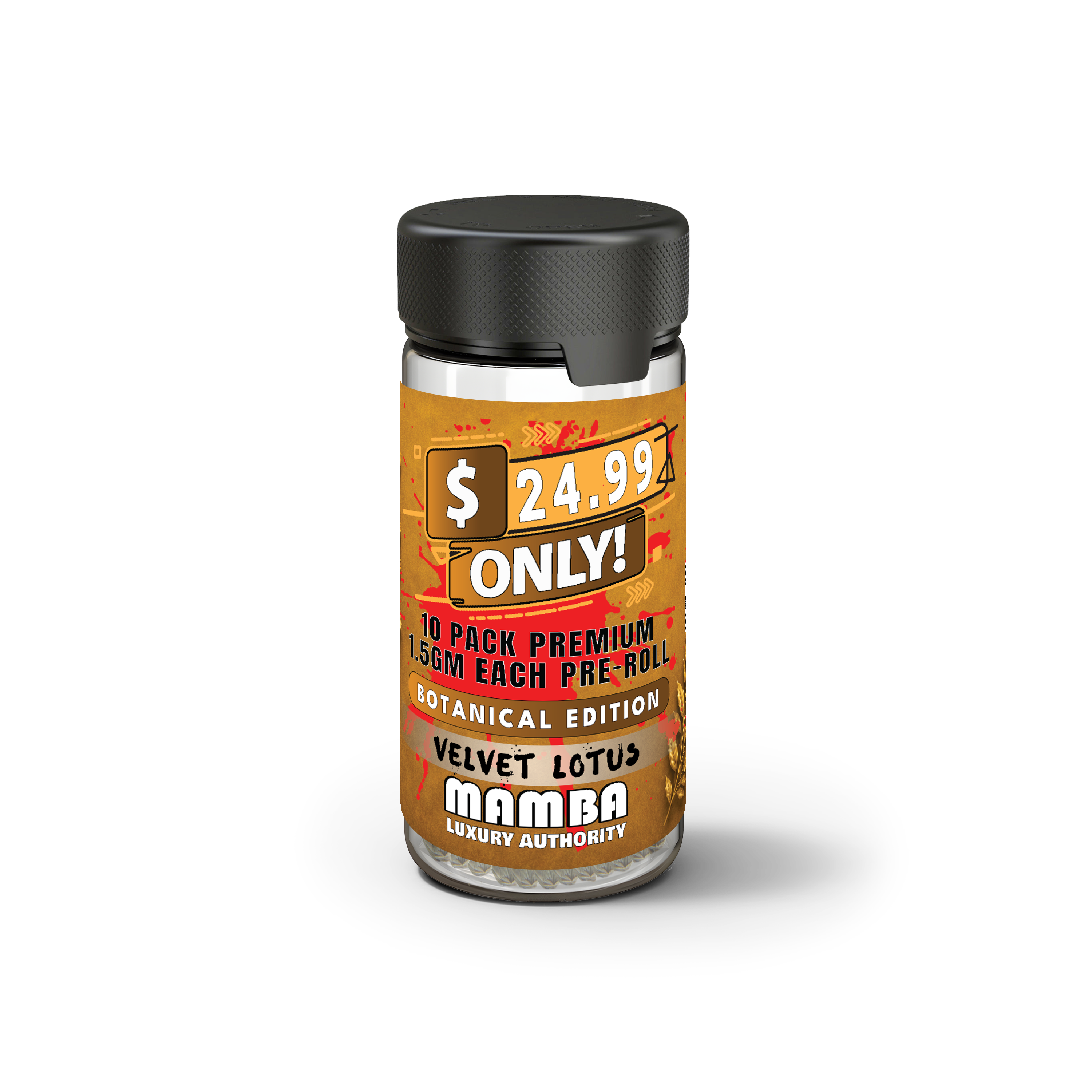 24.99 Obsidian Bloom Botanical Pre-rolls | THC-Free Full Spectrum Botanical Blend | Mamba Botanicals